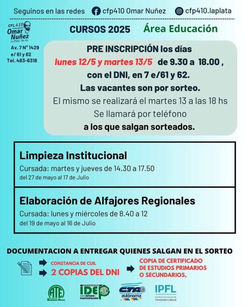 alfajores y limpieza